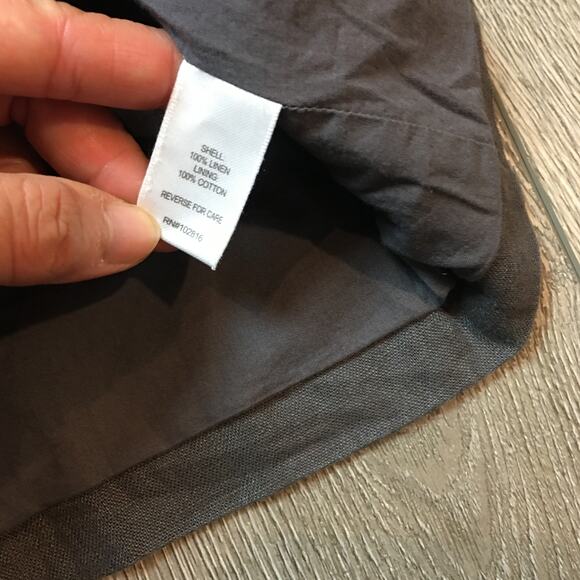 Garnet Hill Relaxed 100% Linen Topcoat A Line Button Front Lined Brown Coat 6 - Picture 7 of 7